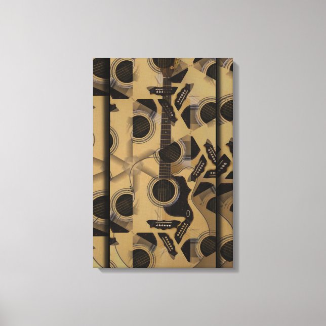 Acoustic Guitar Cubism Canvas Print (Front)