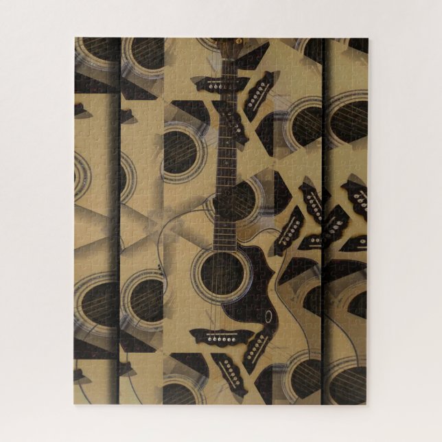 Acoustic Guitar Cubism Jigsaw Puzzle (Vertical)
