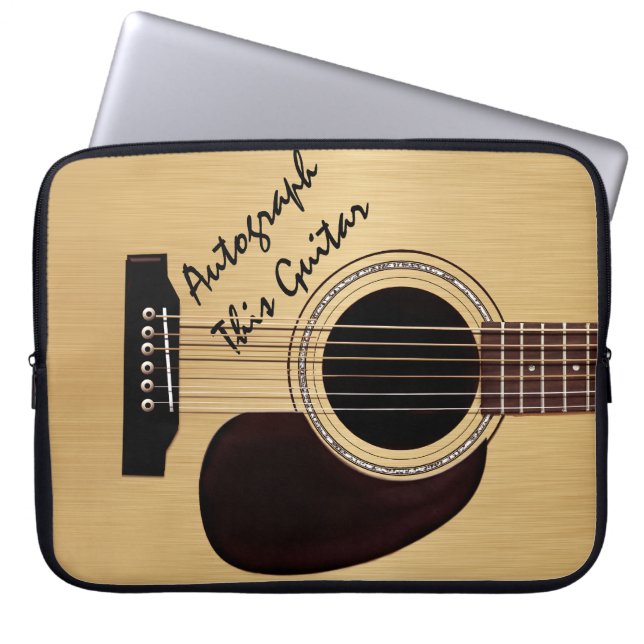 Acoustic Guitar Custom Autograph Laptop Sleeve (Front)