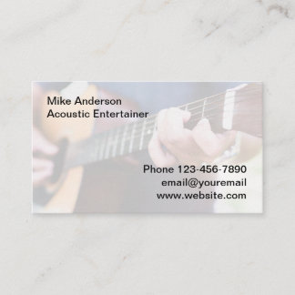Acoustic Guitar Entertainer And Teacher Business Card