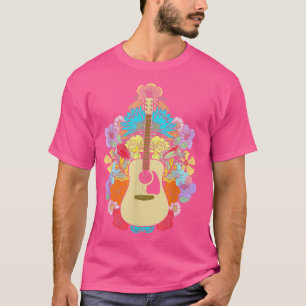 Acoustic Guitar Flowers Bouquet Artistic Vintage M T-Shirt