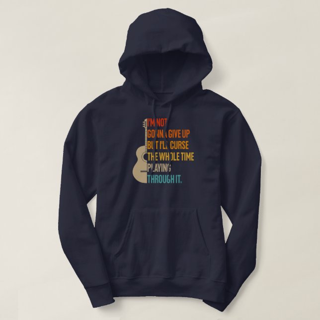 Acoustic Guitar Graphic Funny Music Concert Hoodie (Design Front)