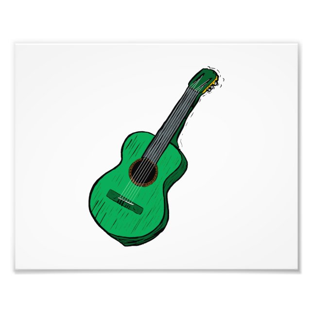acoustic guitar graphic simple green.png photo print (Front)