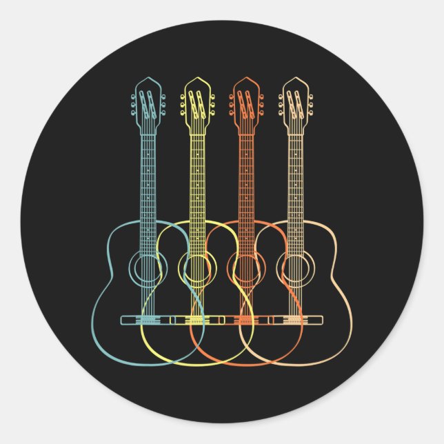 Acoustic Guitar Guitar Players And Musician Classic Round Sticker (Front)