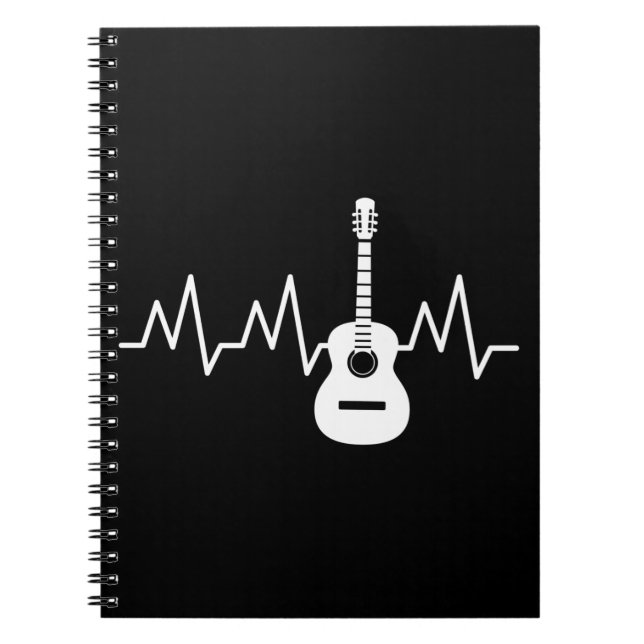 Acoustic Guitar Heart Beat Notebook (Front)
