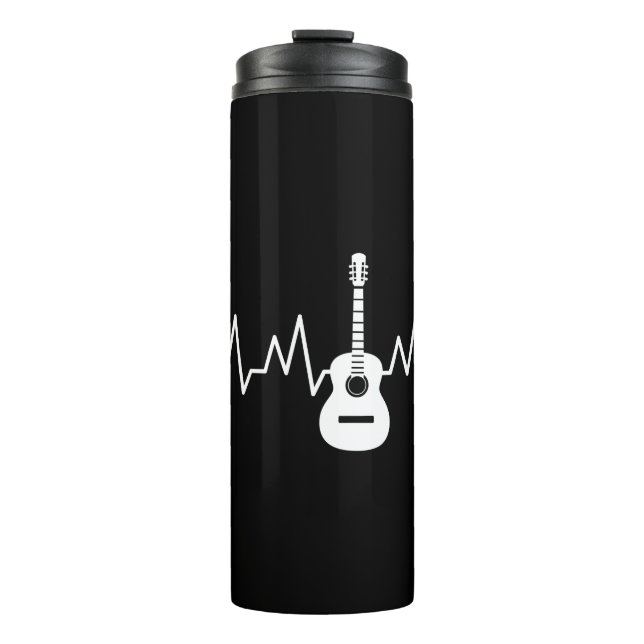 Acoustic Guitar Heart Beat Thermal Tumbler (Front)