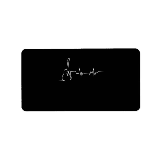 Acoustic Guitar Heartbeat Cool Gift For Guitar Label (Front)