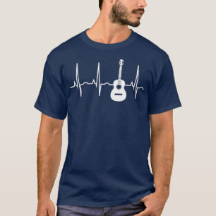 Acoustic Guitar Heartbeat   Guitar Musician  T-Shirt