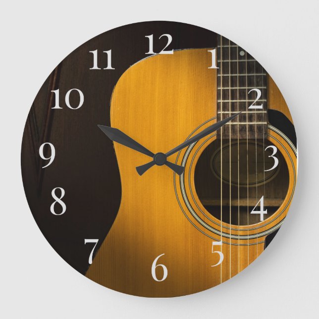 Acoustic Guitar Large Clock (Front)