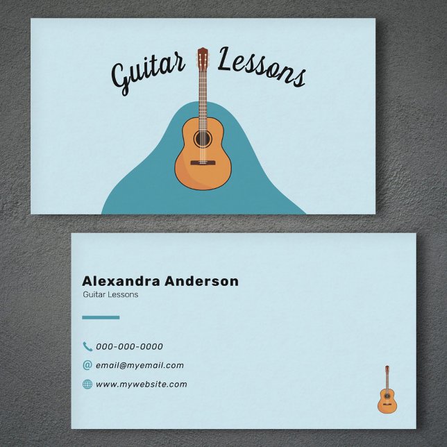 Acoustic Guitar Lessons Business Card (Acoustic Guitar Lessons Business Card)