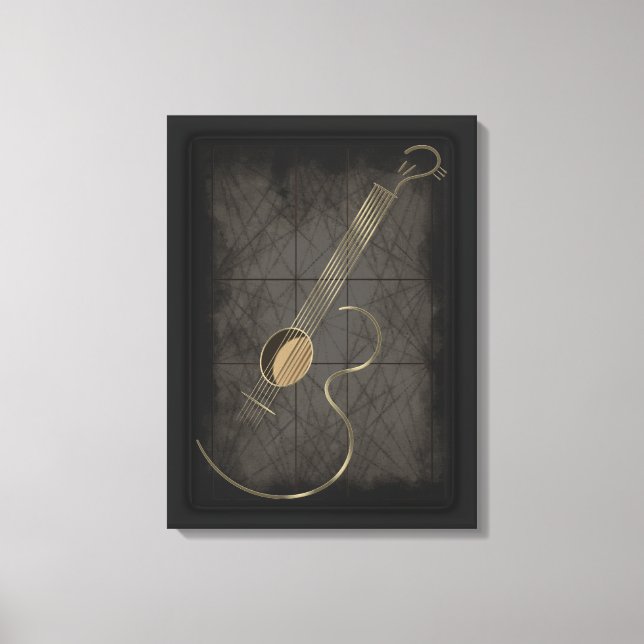 Acoustic Guitar Logo Canvas Wall Art (Front)
