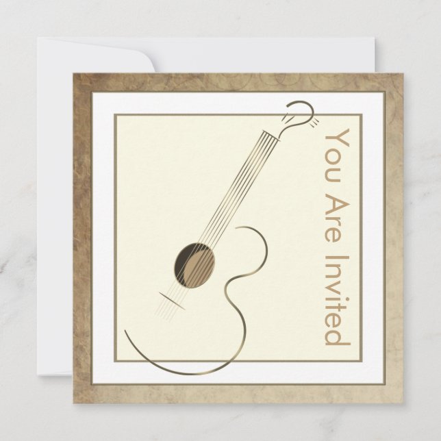 Acoustic Guitar Logo Invitations (Front)