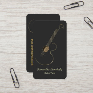 Acoustic Guitar Logo Premium Business Card