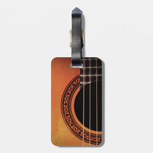 Acoustic Guitar Luggage Tag (Back Vertical)