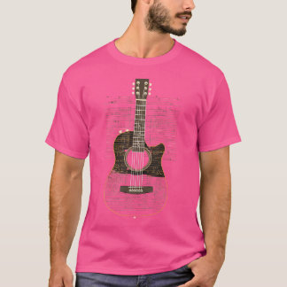 Acoustic Guitar Matrix Style Player Guitarist Band T-Shirt