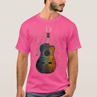 Acoustic Guitar Matrix Style Player Guitarist Band T-Shirt