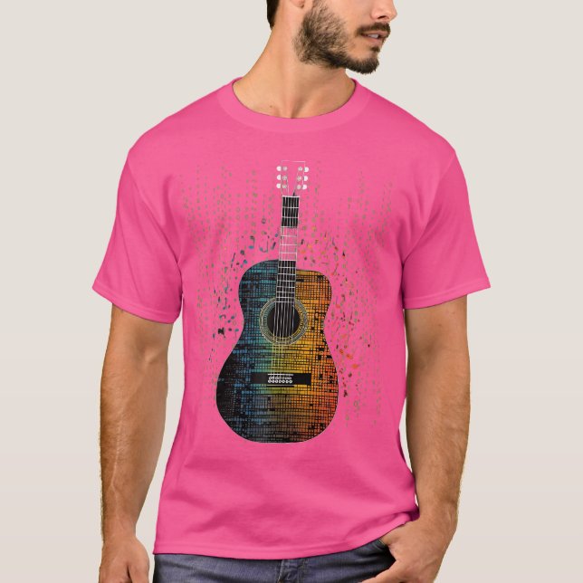 Acoustic Guitar Matrix Style Player Guitarist Band T-Shirt (Front)