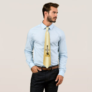 Acoustic Guitar Monogrammed Tie