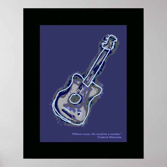 acoustic guitar music art decor (Front)