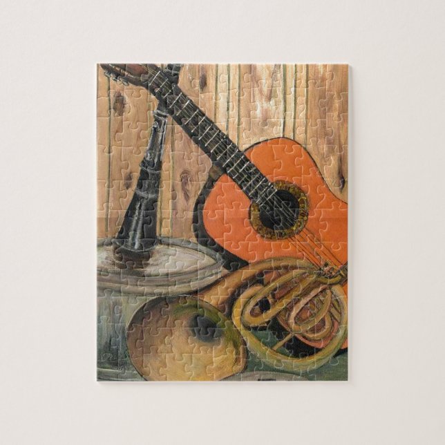 Acoustic Guitar Music-themed Art Painting Jigsaw Puzzle (Vertical)