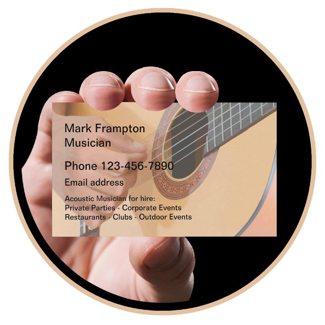 Acoustic Guitar Musician Business Card (Creator Uploaded)