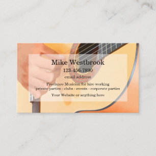 Acoustic Guitar Musician Entertainer Business Card