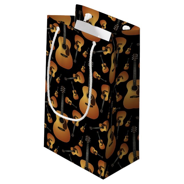 Acoustic Guitar Musician Music Teacher Small Gift Bag (Back Angled)