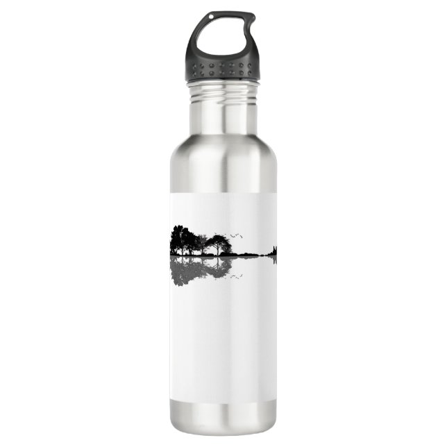 Acoustic Guitar Nature Est Music Bass Guitarist 710 Ml Water Bottle (Front)