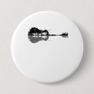 Acoustic Guitar Nature Est Music Bass Guitarist 7.5 Cm Round Badge