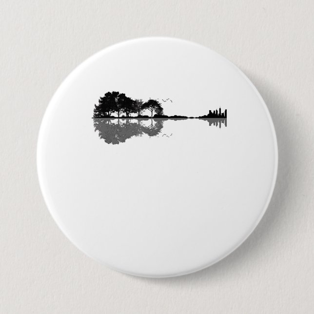 Acoustic Guitar Nature Est Music Bass Guitarist 7.5 Cm Round Badge (Front)