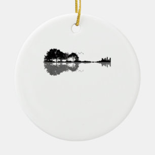 Acoustic Guitar Nature Est Music Bass Guitarist Ceramic Tree Decoration