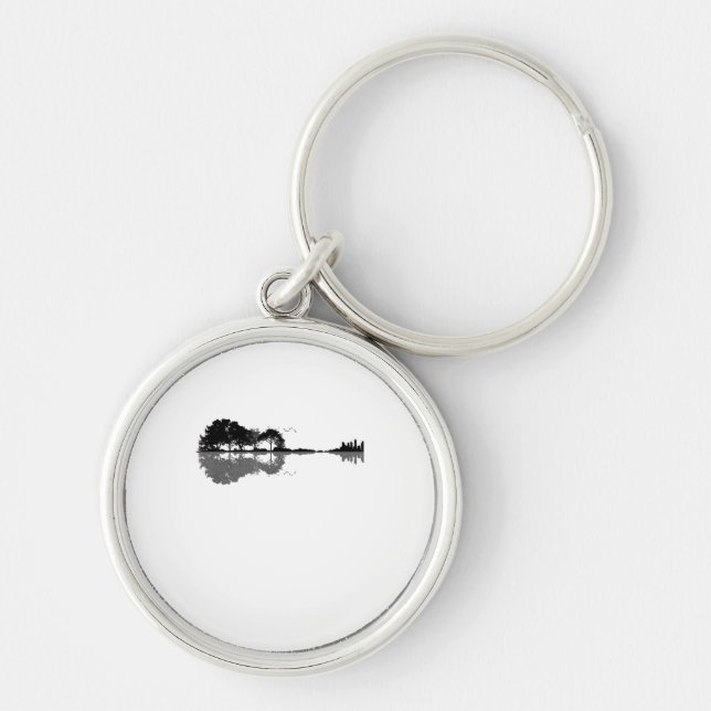 Acoustic Guitar Nature Est Music Bass Guitarist Key Ring (Front)