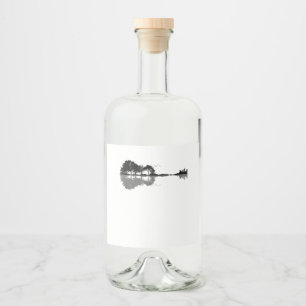 Acoustic Guitar Nature Est Music Bass Guitarist Liquor Bottle Label