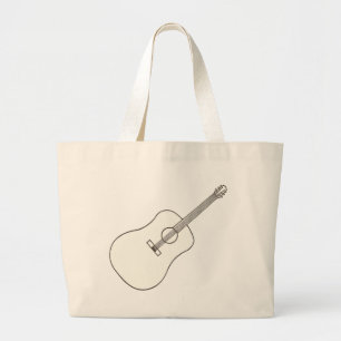 Acoustic Guitar, outline art drawing bags
