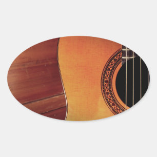Acoustic Guitar Oval Sticker
