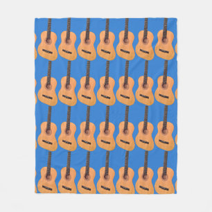 Acoustic Guitar Pattern Fleece Blanket