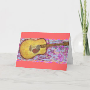 Acoustic Guitar peace on earth Holiday Card