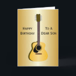 Acoustic Guitar Personalised Son Birthday Card<br><div class="desc">Greeting card acoustic guitar son birthday card. Customise this birthday card with any text then have it printed and sent to you or instantly download it to your mobile device. Should you require any help with customising then contact us through the link on this page. Guitar design personalised son birthday...</div>