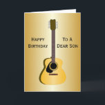 Acoustic Guitar Personalised Son Birthday Card<br><div class="desc">Greeting card acoustic guitar son birthday card. Customise this birthday card with any text then have it printed and sent to you or instantly download it to your mobile device. Should you require any help with customising then contact us through the link on this page. Guitar design personalised son birthday...</div>