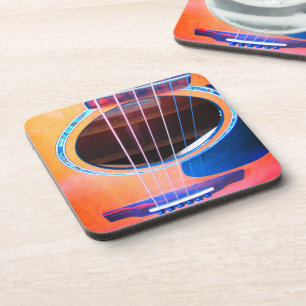 Acoustic Guitar Perspective Colours of Music Coaster