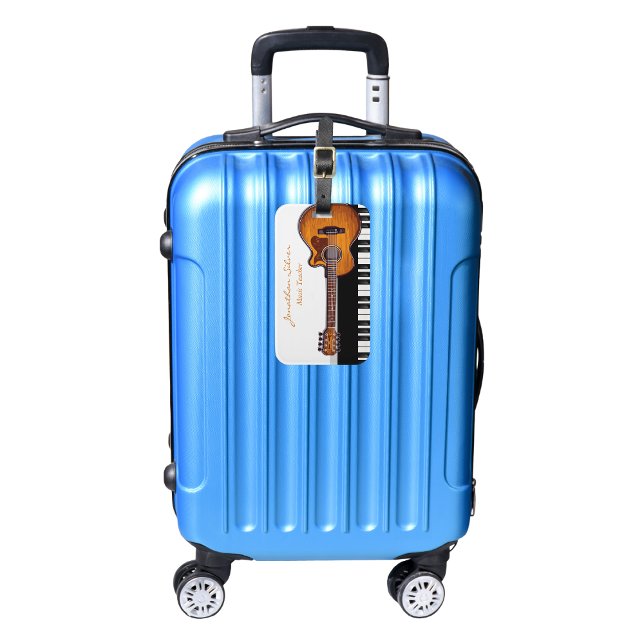 Acoustic Guitar Piano Keys Music Teacher Luggage Tag (Creator Uploaded)