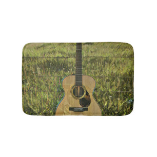 Acoustic guitar player gift bath mat