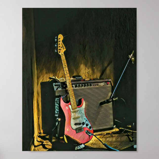 Acoustic guitar player gift poster (Front)