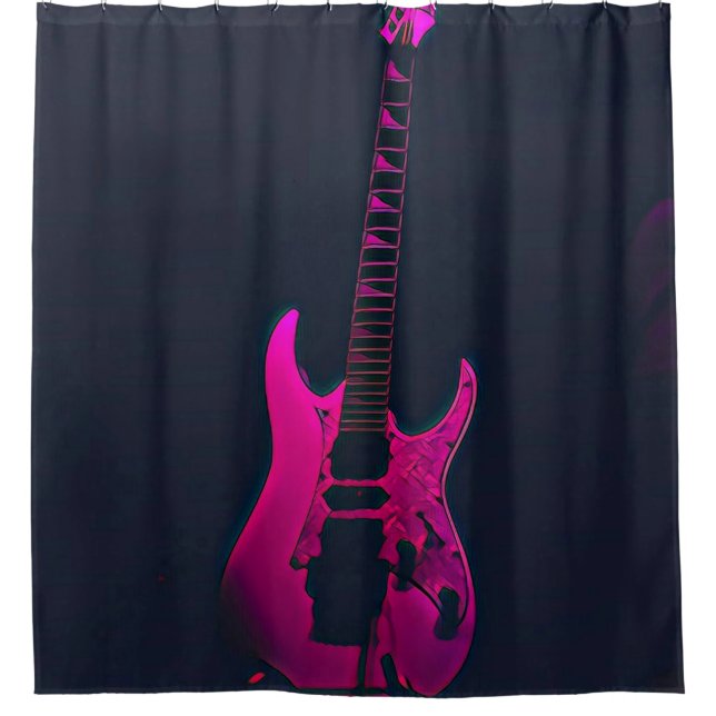 Acoustic guitar player gift shower curtain (Front)