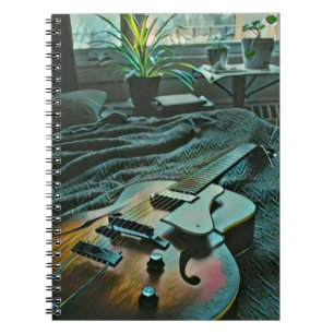 Acoustic guitar player notebook