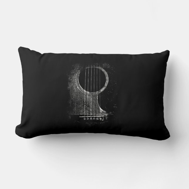 Acoustic Guitar Player Six String Rock & Roll Lumbar Cushion (Front)