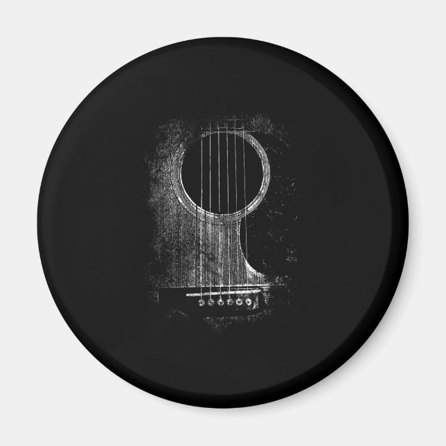 Acoustic Guitar Player Six String Rock & Roll Magnet (Front)