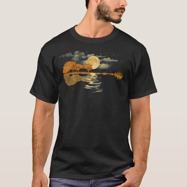 Acoustic Guitar Player T Shirt, Guitar Moonlight N T-Shirt (Front)