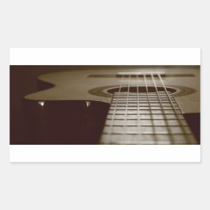 Acoustic Guitar Rectangular Sticker