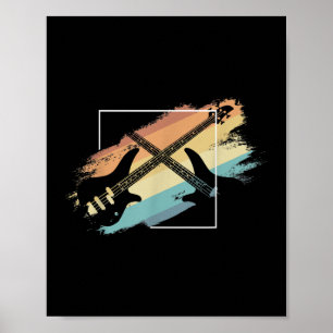 Acoustic Guitar Retro Music Player Musician Bass Poster
